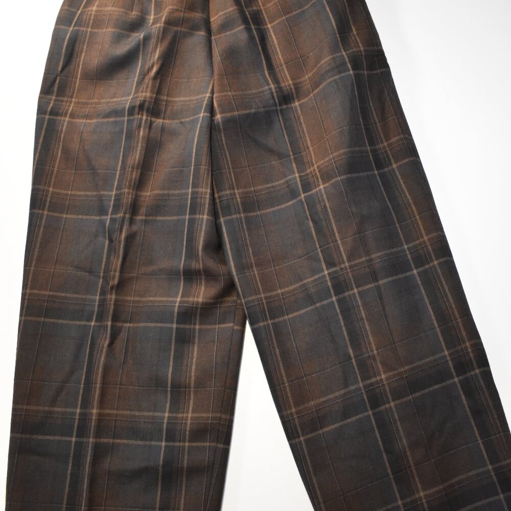 Ralph Lauren 100% Pure New Wool Women's Brown Plaid Dress Pants Size 4 - Picture 6 of 16